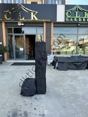 CLK 3x3 Metre 30 mm Profil Portatif Katlanır Portatif Gazebo Kamp Çadır Antrasit Gri