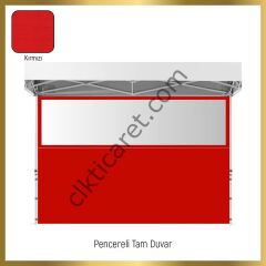 CLK 3x3 Katlanabilir Tente Gazebo Portatif Çadır 30 mm 2 Yan Pencereli 1 Yan Aksesuarsız 1 Yan Kapılı