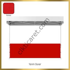 CLK 3x3 Katlanabilir Tente Gazebo Portatif Çadır 1 Tam Duvar 2 Yarım Duvar