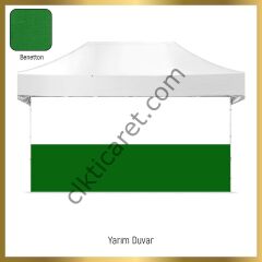 CLK 3x4,5 Katlanabilir Tente Gazebo Portatif Çadır 30 mm 1 Tam Duvar 2 Yarım Duvar