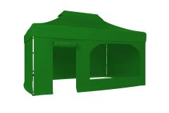 CLK 3x4,5 Katlanabilir Tente Gazebo Portatif Çadır 30 mm 3 Yan Kapalı 1 Yan Kapı ve Pencereli