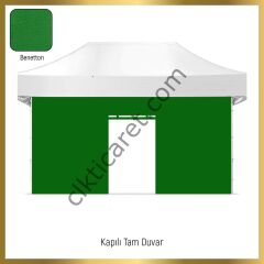 CLK 3x4,5 Katlanabilir Tente Gazebo Portatif Çadır 30 mm 3 Yan Kapalı 1 Kapılı