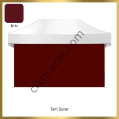 CLK 3x6 Katlanabilir Tente Gazebo Portatif Çadır 30 mm 1 Tam Duvar 2 Yarım Duvar