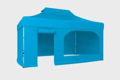 CLK 3x4,5 40 mm Katlanabilir Tente Gazebo Çadır Gazebo Çadır 3 Yan Kapalı 1 Yan Kapı ve Pencereli