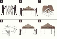 CLK 2x3 40mm Alüminyum Katlanabilir Tente Gazebo Çadır 3 Kenar Kapalı