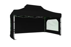 CLK 3x4,5 40mm Alüminyum Katlanabilir Tente Gazebo Çadır 3 Kenar Kapalı 2 Camlı