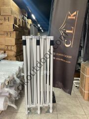 CLK 3x6 52mm Kalın Alüminyum Katlanabilir Tente Gazebo Çadır  2 Yan Pencereli 1 Yan Aksesuarsız 1 Yan Kapı ve Pencereli