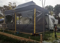 CLK 3x6 mt Karavan Çadırı Kış Bahçesi 40 mm Alüminyum Profil Portatif Katlanabilir Tente