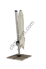 CLK Mykonos 3x3 Metre Krem Yandan Kollu Bahçe Şemsiyesi