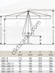 CLK Manuel Kollu Logo Baskılı Otel Havuz Şemsiyeleri İmalatı ve Satışı