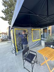 CLK 3x6 Verendalı 30 mm Profil Katlanır Portatif Gazebo Kamp Çadır Antrasit Gri