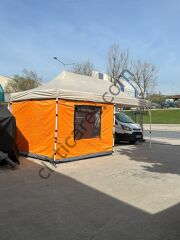 CLK 3x6 Verendalı 30 mm Profil Portatif Katlanır Gazebo Kamp Çadır Turuncu