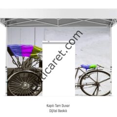 CLK Dijital Baskılı Kapılı Yan Perde Gazebo Katlanır Portatif Çadır Logo Baskılı Tente