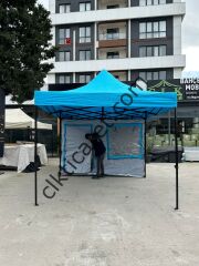 CLK 3x6 Verendalı 30 mm Profil Portatif Katlanır Gazebo Kamp Çadır Açık Gri
