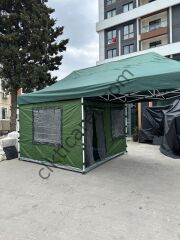 CLK 3x6 Verendalı 30 mm Profil Katlanır Portatif Gazebo Kamp Çadır Yeşil