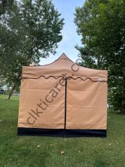 CLK 3x3 30 mm Garden Perdeler Hareketli Sürgülü Katlanabilir Tente Bahçe Çadırı Bej