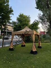 CLK 3x3 40 mm Garden Perdeler Hareketli Sürgülü Katlanabilir Tente Bahçe Çadırı Bej