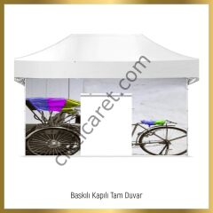 CLK 5x5 Metre Kalın 52mm Alüminyum Profil Baskılı Gazebo Çadır Portatif Tente Set