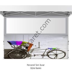 CLK 5x5 Metre Kalın 52mm Alüminyum Profil Baskılı Gazebo Çadır Portatif Tente Set