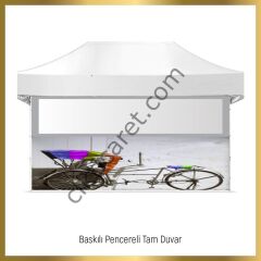 CLK 5x5 Metre Kalın 52mm Alüminyum Profil Baskılı Gazebo Çadır Portatif Tente Set