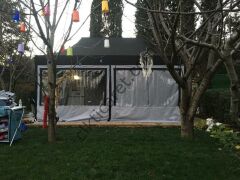 CLK 3x6 mt Karavan Çadırı Kış Bahçesi Eko 30 mm Çelik Profil Portatif Katlanabilir Tente