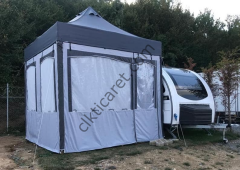 CLK 3x3 mt 52 mm Kalın Alüminyum Karavan Çadırı Kış Bahçesi Portatif Katlanabilir Tente