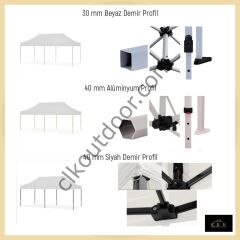 CLK 3x6 mt Eko 40 mm Çelik Karavan Çadırı Kış Bahçesi Portatif Katlanabilir Profil
