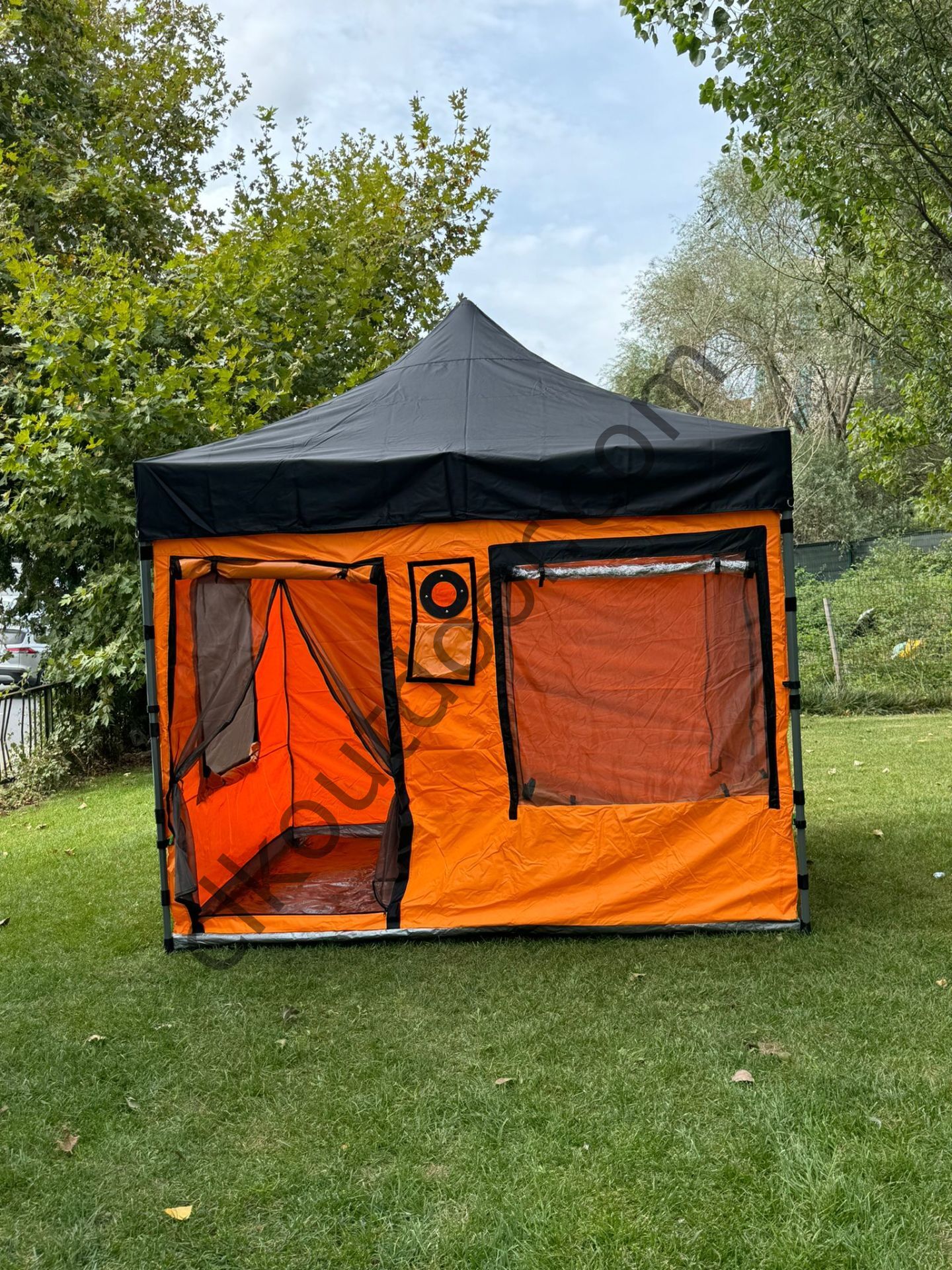 CLK 3x3 40mm Katlanır Gazebo Portatif Kamp Çadır Turuncu