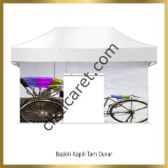 CLK 5x10 Metre Kalın 52mm Alüminyum Profil Logo Baskılı Gazebo Çadır Portatif Tente Set