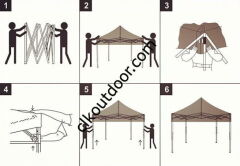 CLK 3x3 Metre Kısa Bagaj Boy 115 cm Katlanabilir Gazebo Çadır 4 Yan Perdeli 1 Kapılı