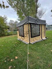 CLK 3x3 40 mm Bagaj Boy Gazebo Karavan Çadırı Portatif Katlanabilir Kış Bahçesi 115 cm