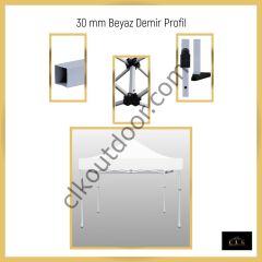 CLK 3x3 30 mm Profil Kış Bahçesi Karavan Çadırı Şeffaf Brandalı Gazebo Katlanır Çadır Portatif Tente