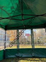 CLK 3x3 40 mm Profil Kış Bahçesi Karavan Çadırı Şeffaf Brandalı Gazebo Katlanır Çadır Portatif Tente