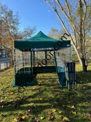 CLK 3x3 40 mm Alüminyum Profil Kış Bahçesi Karavan Çadırı Şeffaf Brandalı Gazebo Katlanır Çadır Portatif Tente