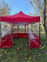 CLK 3x3 40 mm Alüminyum Profil Kış Bahçesi Karavan Çadırı Şeffaf Brandalı Gazebo Katlanır Çadır Portatif Tente