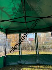 CLK 3x3 40mm Kısa Bagaj Boy 115 cm İskelet Profil Kış Bahçesi Karavan Çadırı Şeffaf Brandalı Gazebo Katlanır Çadır Portatif Tente