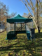 CLK 3x3 40mm Kısa Bagaj Boy 115 cm İskelet Profil Kış Bahçesi Karavan Çadırı Şeffaf Brandalı Gazebo Katlanır Çadır Portatif Tente