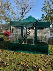 CLK 3x3 40mm Kısa Bagaj Boy 115 cm İskelet Profil Kış Bahçesi Karavan Çadırı Şeffaf Brandalı Gazebo Katlanır Çadır Portatif Tente