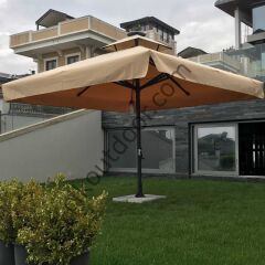 CLK 3,5x3,5 Metre Saçaklı Eko Model Krank Sistem Teleskopik Şemsiye Q80 Profil