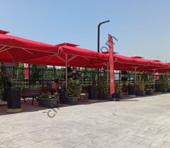 CLK 3,5x3,5 Metre Saçaklı LUX Model Krank Sistem Teleskopik Şemsiye Q90 Profil