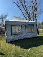 CLK 3x4,5 mt 40 mm İskelet Gazebo Portatif Kamp ve Karavan Çadırı Katlanabilir Tente Gri