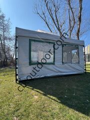 CLK 3x4,5 mt 30 mm İskelet Gazebo Portatif Kamp ve Karavan Çadırı Katlanabilir Tente Gri