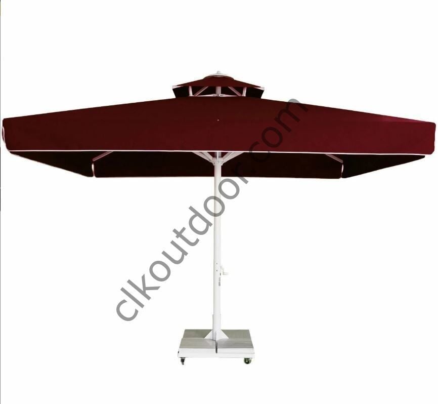 CLK 4,5x4,5 Metre Saçaklı LUX Model Krank Sistem Teleskopik Şemsiye Q90 Profil