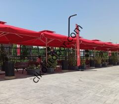 CLK 5x5 Metre Saçaklı LUX Model Krank Sistem Teleskopik Şemsiye Q90 Profil