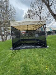 CLK 3x4,5 Metre Gazebo 30 mm Porfil Bungalow Dekoratif Garden Model Sineklikli Perde Katlanır Portatif Bahçe Çadır Tente Çardak