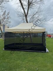 CLK 3x4,5 Metre Gazebo 30 mm Porfil Bungalow Dekoratif Garden Model Sineklikli Perde Katlanır Portatif Bahçe Çadır Tente Çardak