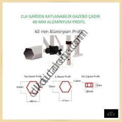 CLK 1,5x1,5 40mm Alüminyum Katlanabilir Tente Gazebo Çadır 4 Yan Kapalı 2 Camlı 1 Kapılı Pencereli Tam Duvarlı