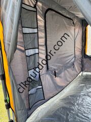 CLK 3x3 mt 40 mm İskelet Yeni Nesil 2 Kapı 4 Pencere TENTELİ Gazebo Portatif Kamp Çadırı Gri