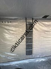 CLK 3x6 Yeni Sistem 4 Pencere 2 Kapılı Verendalı 40 mm Profil Katlanır Portatif Gazebo Kamp Çadır Gri