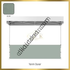 CLK 2x4 mt 40mm Alüminyum Katlanabilir Tente Gazebo Çadır 3 Kenar Yarım Duvarlı